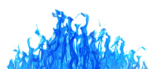blue sparks of bright large fire on white