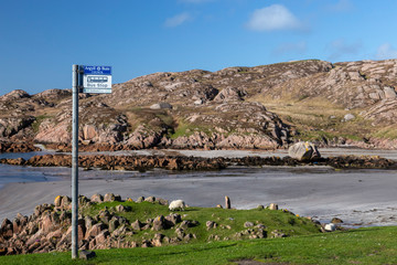 bus stop by the beach in Fionnphort