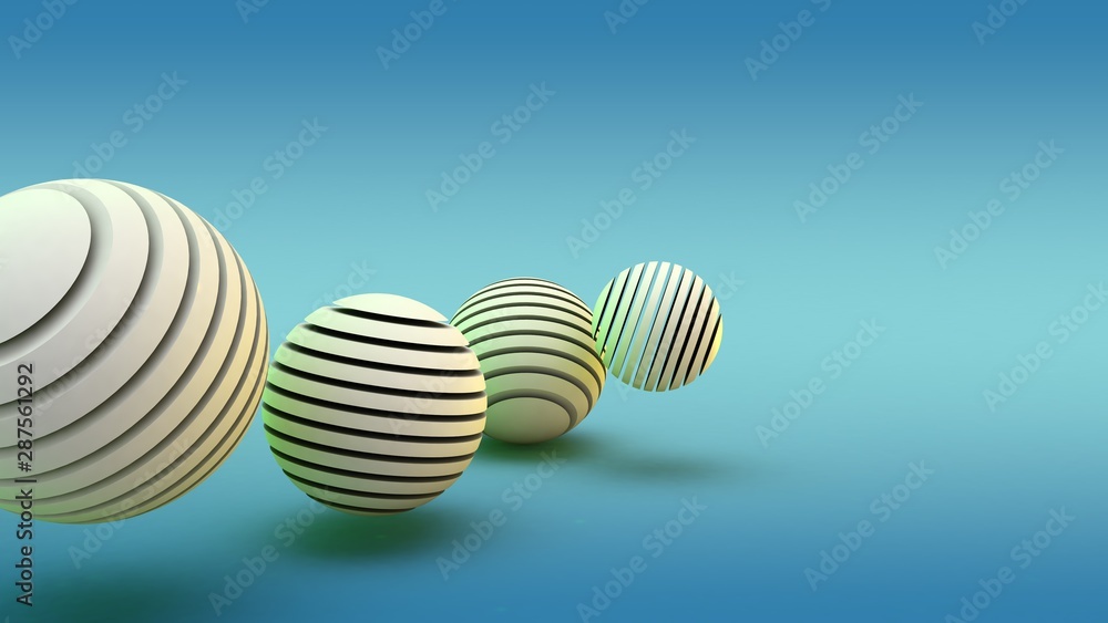Poster 3d rendering of abstract, geometric shapes in the new year style on a blue background. image of sphe