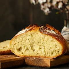 bread - freshly baked tasty pastries, menu concept. food background. copy space