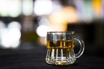 Glass syrup in a coffee shop