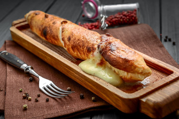 suluguni cheese on the grill. Georgian cuisine