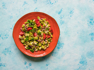Organic vitamin salad with romanesco cabbage.