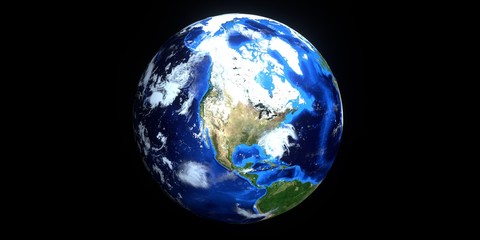 Extremely detailed and realistic high resolution 3d illustration of Hurricane Dorian approaching Florida. Shot from Space. Elements of this image are furnished by NASA