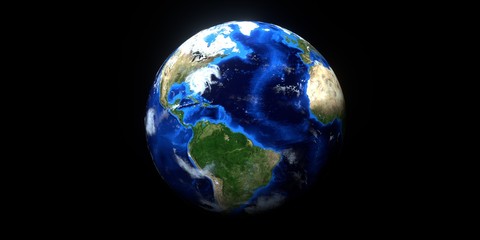 Fototapeta premium Extremely detailed and realistic high resolution 3d illustration of Hurricane Dorian approaching Florida. Shot from Space. Elements of this image are furnished by NASA