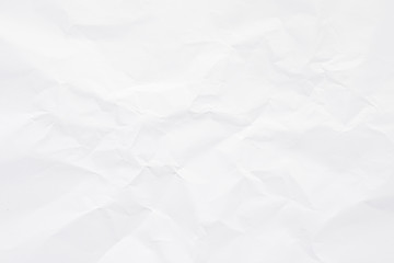 Fototapeta premium Clean white paper, wrinkled, abstract background.