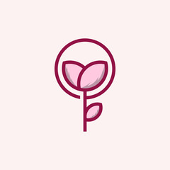 Flower Beauty Nature Simplicity Icon Logo Element Design Template Vector