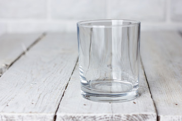 Dishes. Glass cup on a white background