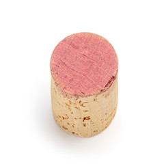 Wine cork Isolated on white background. Close up.  Wine concept