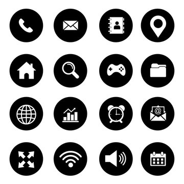 website icon set vector design symbol contact us