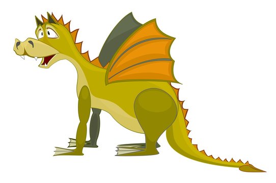 dragon, fairy-tale character. flat design isolated on white. adapted for web sites and mobile applications. vector image.
