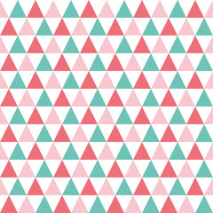 Fototapeta na wymiar Seamless pattern with pink and blue triangles