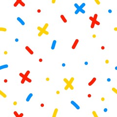 Handmade graphic seamless pattern. Abstract swatch for design brthday gift card, modern party invitation, season shop sale, holiday advertising, wrapping paper, bag print, baby nappy etc.