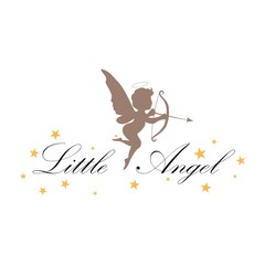 Little angel icon on a white background, vector