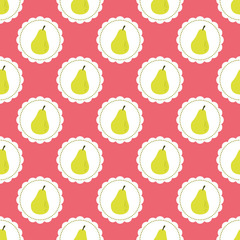 Pink seamless pattern with pears