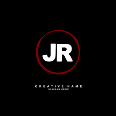 J R JR Initial logo template vector. Letter logo concept with background template.
