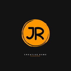 Obraz premium J R JR Initial logo template vector. Letter logo concept with background template.