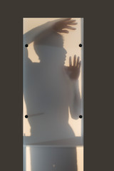 human shadow squashed being door