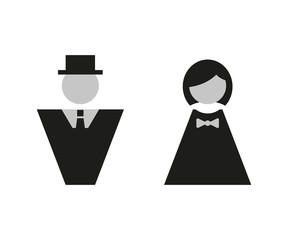 man and woman icon vector, flat style