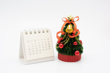 Miniature Christmas tree Celebrate Christmas on December 25 every year. using as background xmas concept with copy spaces for you