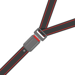 seat belt on a white background in flat
