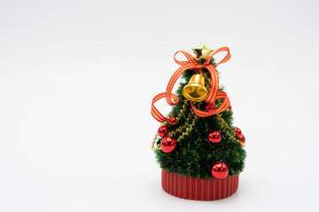 Miniature Christmas tree Celebrate Christmas on December 25 every year. using as background xmas concept with copy spaces for you