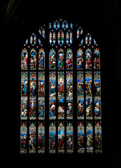 close up of stained glass cathedral
