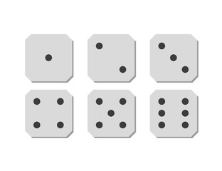 set of the parties dices in flat