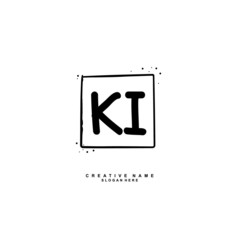 K I KI Initial logo template vector. Letter logo concept with background template.