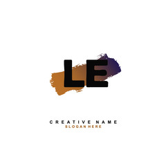 L E LE Initial logo template vector. Letter logo concept with background template.