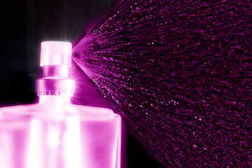 perfume bottle Colorful .black background