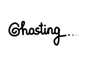 Ghosting hand drawn vector illustration lettering contrast black white grey lettering