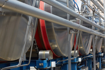 wine factory pipe barrels