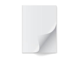 open white magazine on white background mock up vector