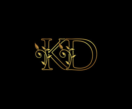 Initial letter K and D, KD, Gold Logo Icon,   classy gold letter monogram logo icon suitable for boutique,restaurant, wedding service, hotel or business identity. 