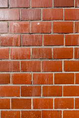 Dirty surface of a brick old red wall