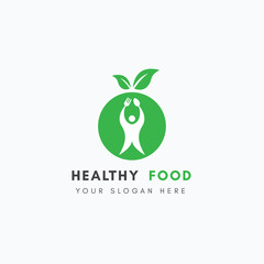 Healthy food logo or icon template