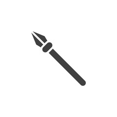 Medieval spear vector icon. filled flat sign for mobile concept and web design. Spear weapon glyph icon. Symbol, logo illustration. Vector graphics