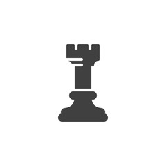 Chess rook vector icon. filled flat sign for mobile concept and web design. Rook chess figure glyph icon. Symbol, logo illustration. Vector graphics