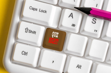 Handwriting text writing Quiz Night. Conceptual photo evening test knowledge competition between...