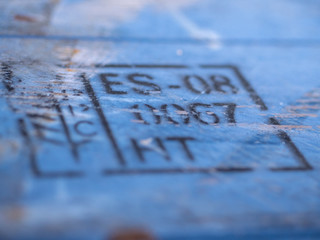 Detailaufnahme Holzpalette bedruckt