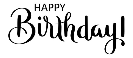 HAPPY BIRTHDAY! black vector brush calligraphy banner