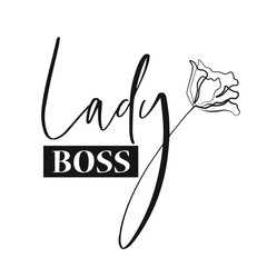 Lady logo, art flower, vector illustration