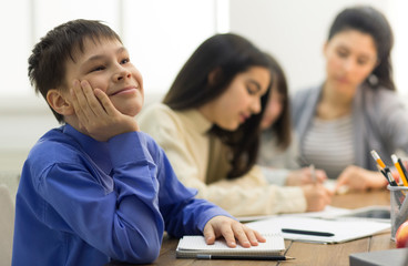 Dreamful pupil not paying attention in classroom