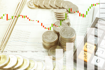 Concept of currency trading, making a decision for an optimal gain. Closeup view.