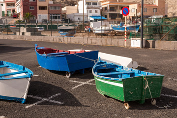 Fototapeta na wymiar Boats in a small port, Tenerife, Spain