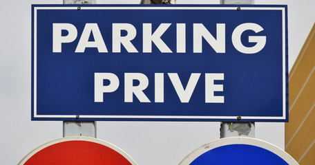 Fototapeta premium Panneau parking privé