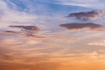 .colorful dramatic sky with cloud at sunset