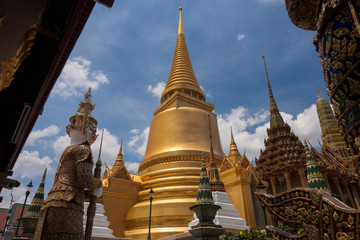 Wat Phra Kaew, Temple of the Emerald Buddha Wat Phra Kaew is one of Bangkok's most famous tourist sites  at Bangkok, Thailand