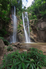 Mok Fa Waterfall is beautiful waterfall in Chiang Mai, Thailand